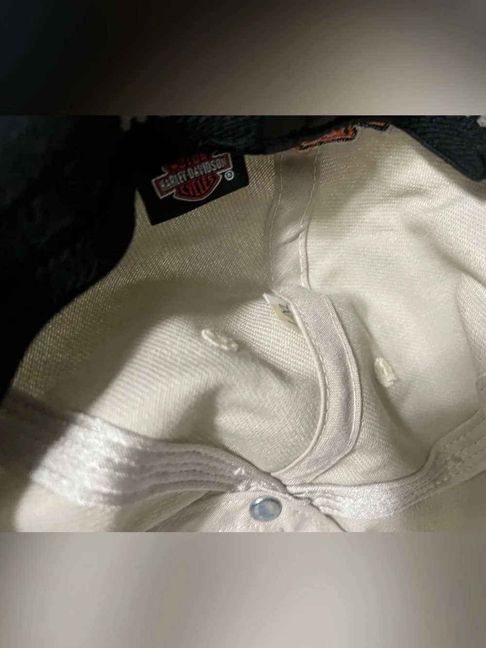 Harley Davidson Of Nassau Beige Orange Logo Fitted Size L/XL Hat Cap